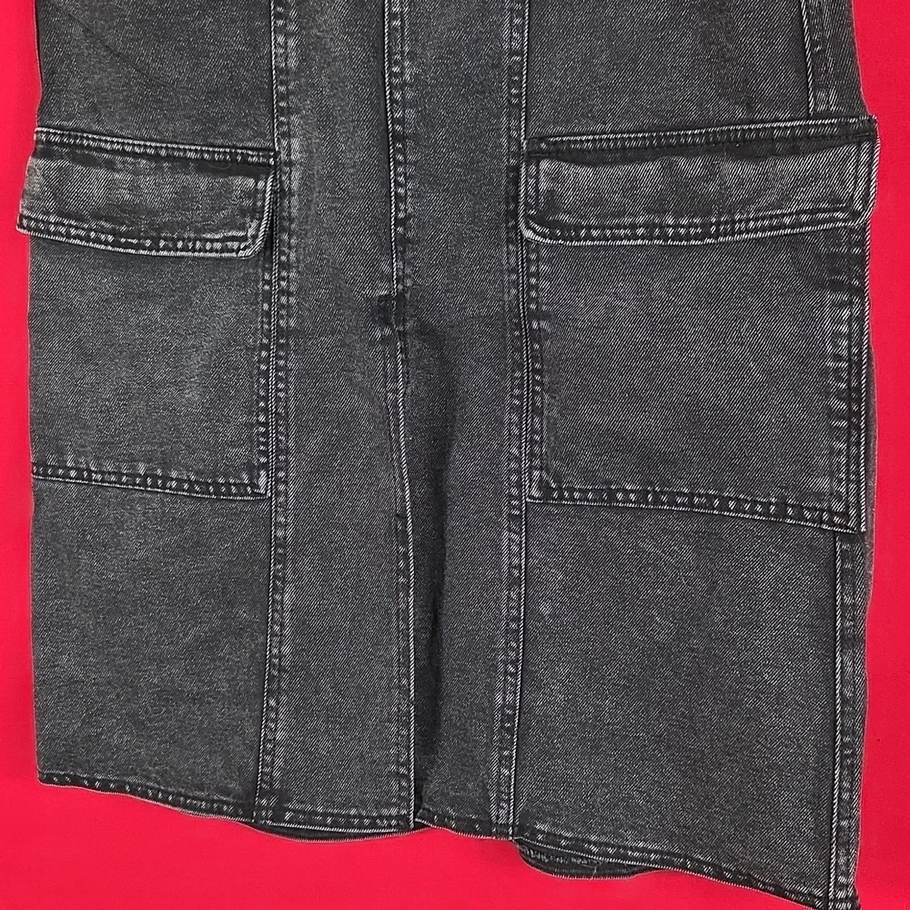 NEW SINCERELY JULES Cargo Midi Skirt‎ Denim Black Womens Size 7/28